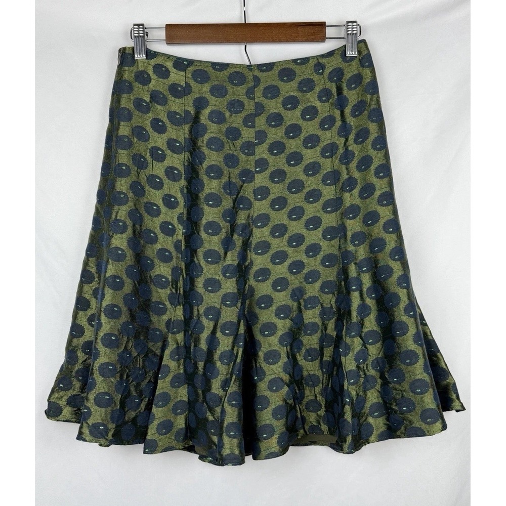 Shin Choi Silk Blend Polka Dot Lined Midi Skirt Size 4 Office Siren Indie Sleaze